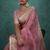 light pink tissue linen khatli handwork saree