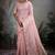 light pink tissue linen khatli handwork saree
