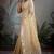 light yellow tissue linen khatli handwork saree