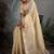 light yellow tissue linen khatli handwork saree