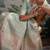 light blue tissue linen khatli handwork saree