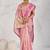light pink soft tissue linen saree with blouse piece