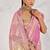 light pink soft tissue linen saree with blouse piece