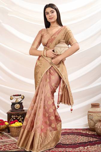 light green crush tissue designer saree
