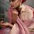 light pink tissue silk blend saree with tissue brocade blouse piece
