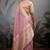 light pink tissue silk blend saree with tissue brocade blouse piece