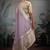 light purple tissue silk blend saree with tissue brocade blouse piece