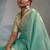 light blue tissue silk blend saree with tissue brocade blouse piece