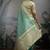 light blue tissue silk blend saree with tissue brocade blouse piece