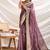 Plum linen tissue border work saree