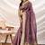 Plum linen tissue border work saree