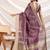 Plum linen tissue border work saree
