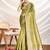 Light green soft linen tissue border work saree