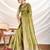 Light green soft linen tissue border work saree