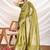 Light green soft linen tissue border work saree