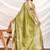 Light green soft linen tissue border work saree