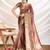 Rust soft linen tissue border work saree