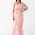 Pink printed georgette saree