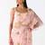 Pink printed georgette saree