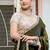 mehendi green satin velvet saree with blouse piece