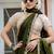mehendi green satin velvet saree with blouse piece