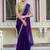 blue satin velvet saree with blouse piece