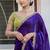 blue satin velvet saree with blouse piece