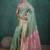 light blue linen blend woven sequin work saree