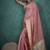 light pink linen blend woven sequin work saree