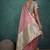 light pink linen blend woven sequin work saree