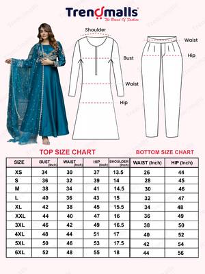 Art Silk Embroidery Work Anarkali Kurta Pant with Net Dupatta Set For Women 6