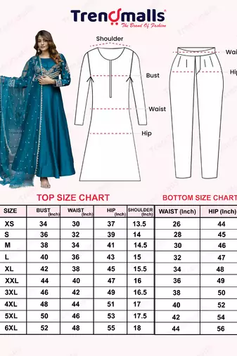 Trendmalls Art Silk Embroidery Work Anarkali Kurta Pant with Net Dupatta Set For Women