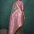 light grey linen blend woven sequin work saree
