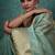 sky blue linen blend woven sequin work saree