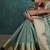 sky blue linen blend woven sequin work saree