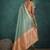 sky blue linen blend woven sequin work saree