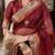 Maroon cutdana work kota linen saree