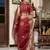 Maroon cutdana work kota linen saree