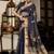 Navy blue cutdana work kota linen saree