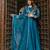 Art Silk Embroidery Work Anarkali Kurta Pant with Net Dupatta Set For Women