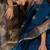 Teal blue cutdana work kota linen saree