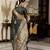 Dark green cutdana work kota linen saree