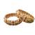 Set of 2 gold plated red & green stone studded bangles