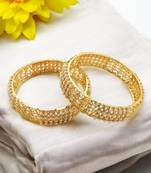 Set of 2 silver plated beads studded bangles