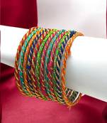Set of 12 multicolour thread bangles set