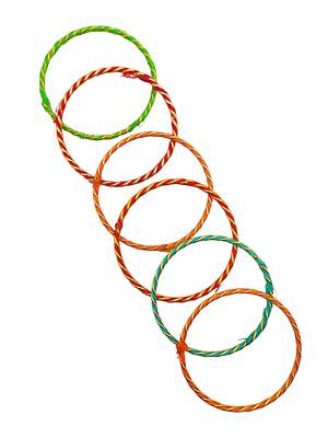 Set of 12 multicolour thread bangles set 3