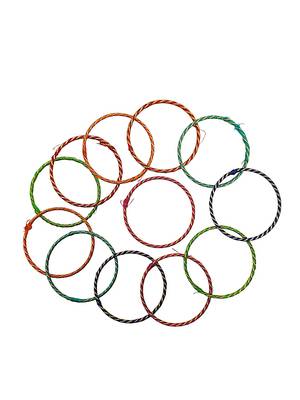 Set of 12 multicolour thread bangles set 4