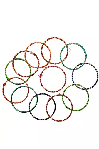 Set of 12 multicolour thread bangles set