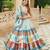 Pastel Blue Printed Lehenga with Colorful Animal Motifs and Elegant Mirror Work