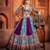 Vibrant Blue and Purple Traditional Lehenga with Intricate Floral Embroidery and Ethnic Detailing